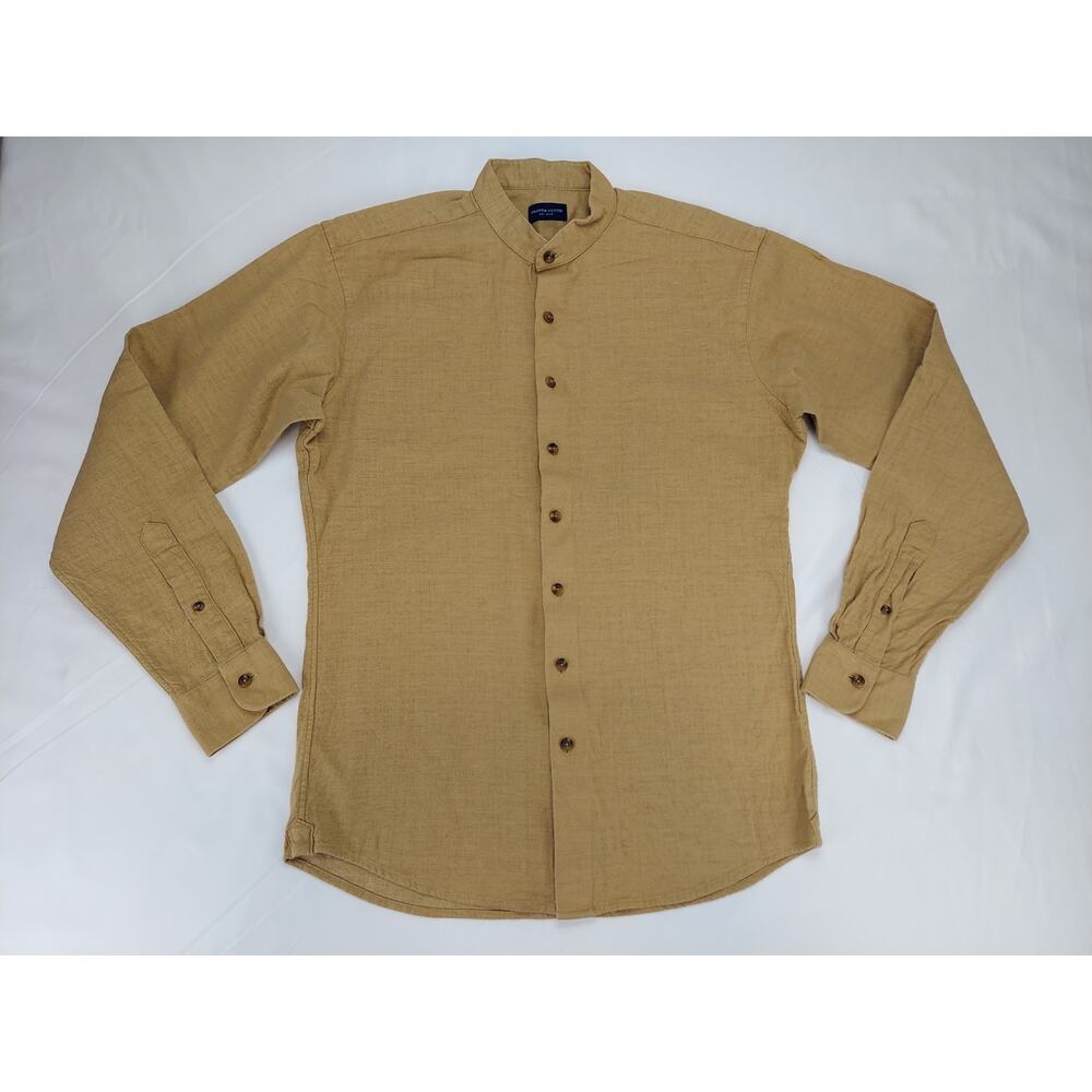 Men's Tan Casual Button Down Shirt
